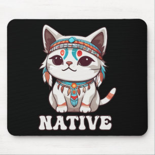 Tapis De Souris Cute amérindienne Kawaii Chat Femme Fille