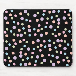 Tapis De Souris Cute Aquarelle Polka Point Coloré Motif noir