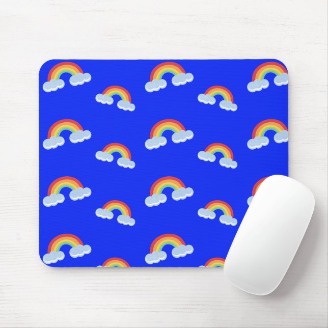 Tapis De Souris Cute arc-en-ciel avec Motif nuages (Avec souris)