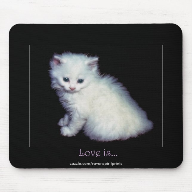 Tapis De Souris Cute Art Kitten Blanc (Devant)