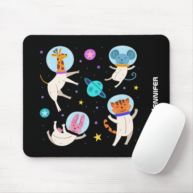 Tapis De Souris Cute astronaute Animaux flottant dans l'espace (Avec souris)