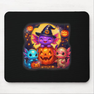 Tapis De Souris Cute Axolotl Jack-o'-lantern Costumes d'Halloween 