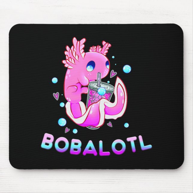 Tapis De Souris Cute Axolotl Lover Bobalotl Boba Kawaii Anime Japa (Devant)