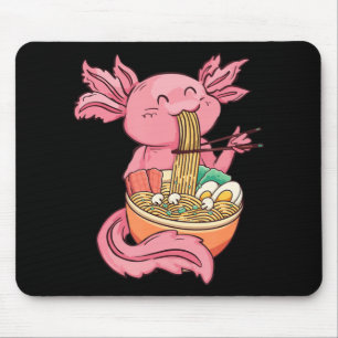 Tapis De Souris Cute Axolotl Manger Ramen Noodles Kawaii Anime Gir