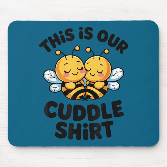 Tapis De Souris Cute Bee Couple Cuddle Funny Romantic  (Devant)