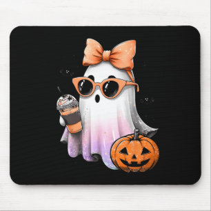 Tapis De Souris Cute Bougie Ghost Café Citrouille saison Éffrayant
