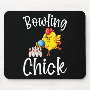 Tapis De Souris Cute Bowl Chick Funny Bowler Bowl Jeu Enthusia