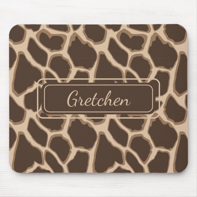 Tapis De Souris Cute Brown et Tan Giraffe peau Mousepad (Devant)