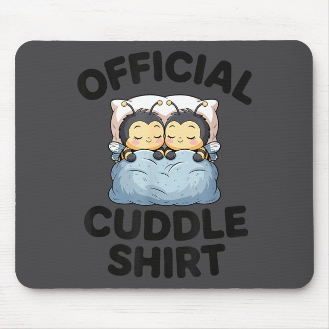 Tapis De Souris Cute Bumble Bee Couple Cuddle  (Devant)