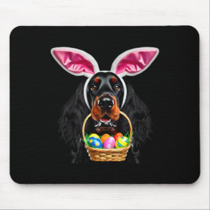 Tapis De Souris Cute Bunny Ears Gordon Setter Chien Chasse aux oeu