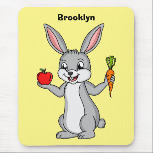 Tapis De Souris Cute bunny rabbit with vegetables