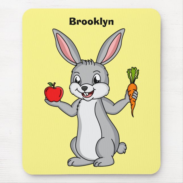 Tapis De Souris Cute bunny rabbit with vegetables (Devant)