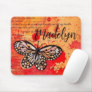 Tapis De Souris Cute Butterfly Watercolor Vintage Boho Ajouter un