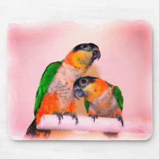 Tapis De Souris Cute Caique Parrot Pair Oiseau Art
