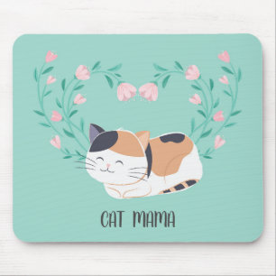 Tapis De Souris Cute Calico Flore de Chat Mousepad personnalisé