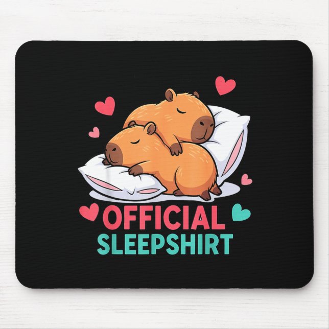 Tapis De Souris Cute Capybara Official Sleepshirt Cozy Sleep Valen (Devant)