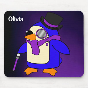 Tapis De Souris Cute cartoon penguin deep purple and violet