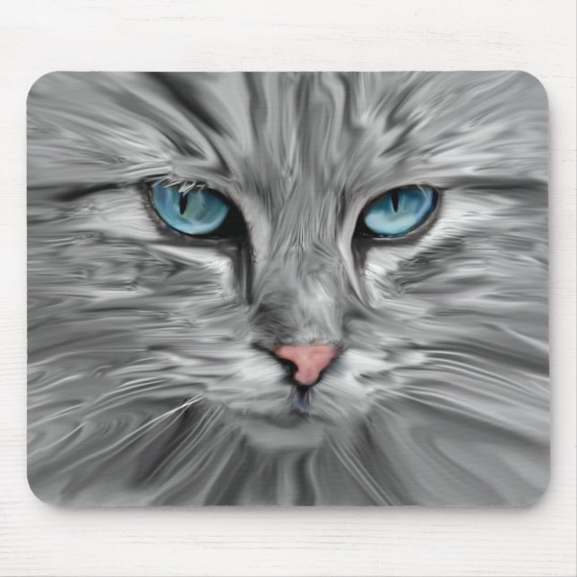 Tapis De Souris Cute Cat Eyes Visage Eau Couleur Huile Peinture Ar (Devant)