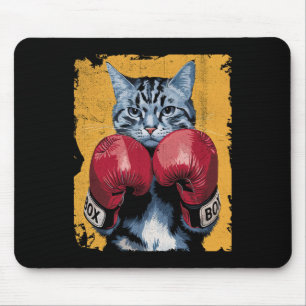 Tapis De Souris Cute Chat Boxer Gants Sport Hommes Femmes Enfants