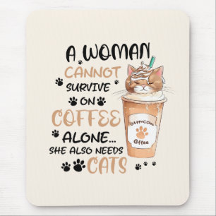 Tapis De Souris Cute chat et une coupe de café