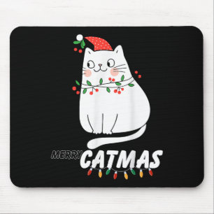 Tapis De Souris Cute Chat Merry Catmas Noël Amoureux de les chats 