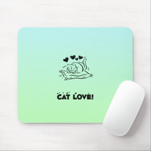 Tapis De Souris Cute Chat, Petit Chat, Kitty, Kitten, Coeurs