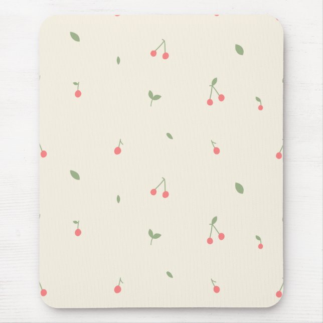 Tapis De Souris Cute Cherry Pattern – Minimal Fruit Aesthetic (Devant)