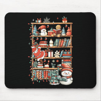 Tapis De Souris Cute Christmas Librairie Père Noël Lecture Livres