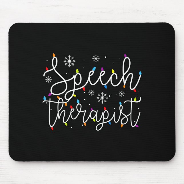 Tapis De Souris Cute Christmas Speech Therast X-mas Light Festive  (Devant)