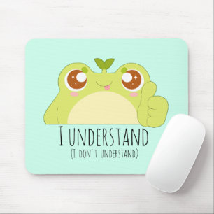 Tapis De Souris Cute Comprendre Grenouille verte