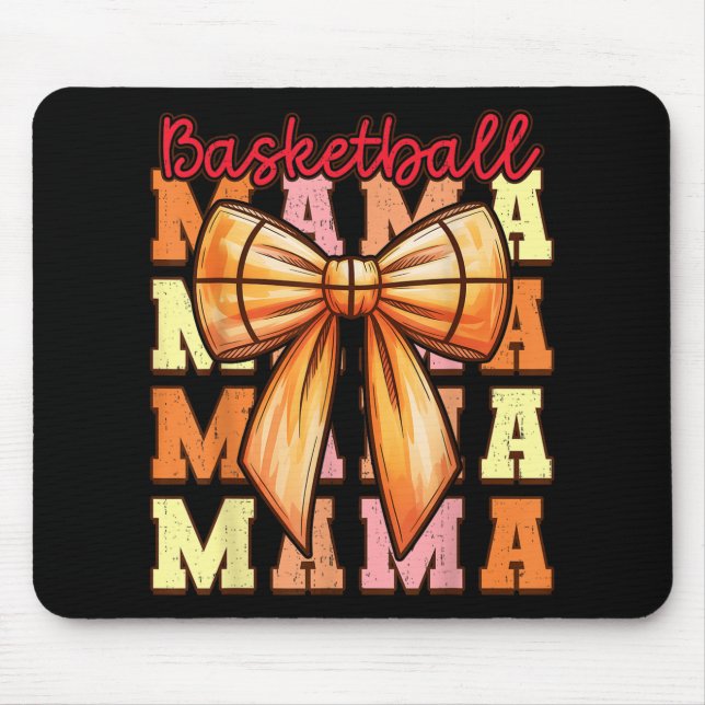 Tapis De Souris Cute Coquette Bow Jeu Jour Basketball Mama Pour Ma (Devant)