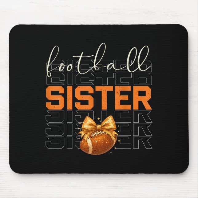 Tapis De Souris Cute Coquette Bow Srt Fantasy Football Sister Foot (Devant)