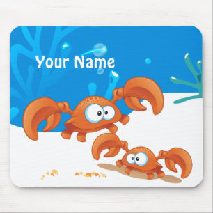 Tapis De Souris Cute Crabe Océan Mousepad Aquatique