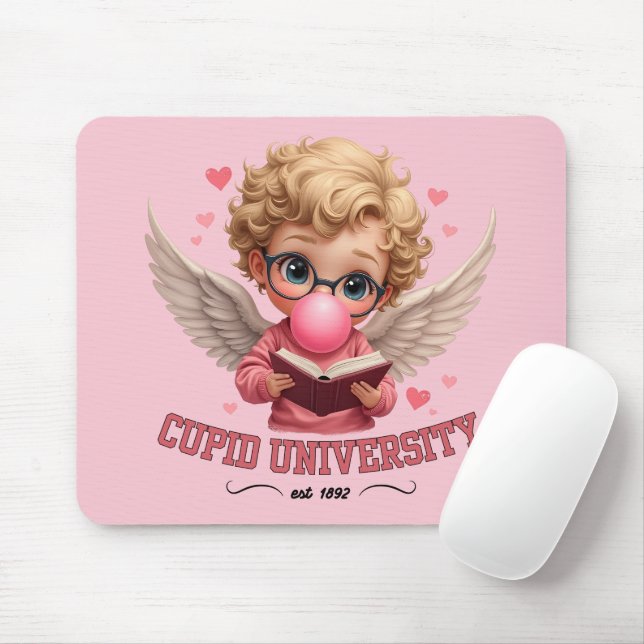Tapis De Souris Cute Cupid Université Bubblegum Angel Esthétique (Avec souris)
