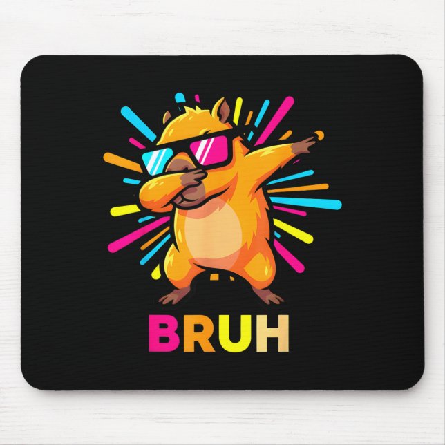 Tapis De Souris Cute Dabbing Capybara Funny Animal Meme Capy Lover (Devant)