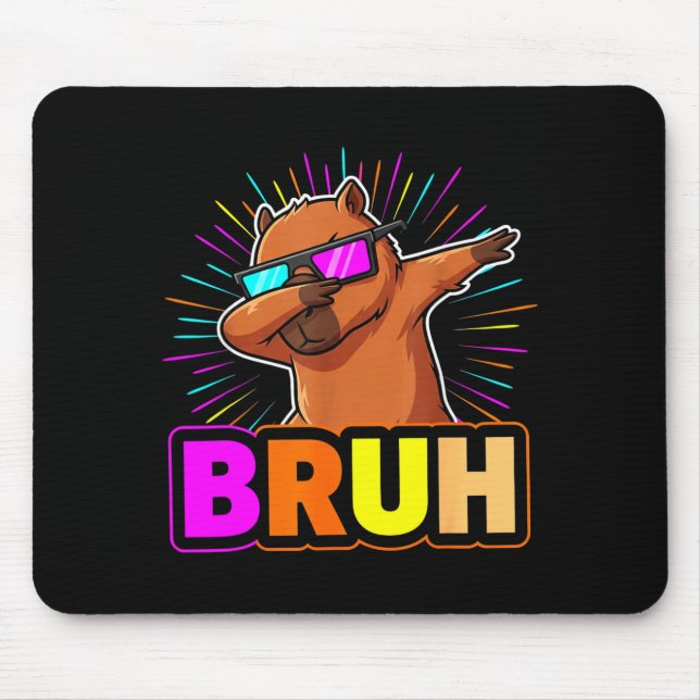 Tapis De Souris Cute Dabbing Capybara Funny Animal Meme Capy Lover (Devant)