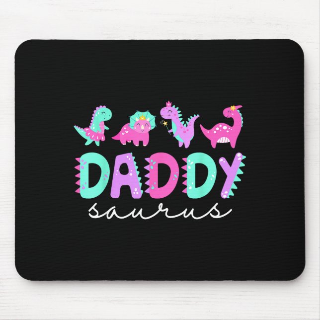 Tapis De Souris Cute Daddy Saurus Dad Dinosaur Birthday Boy Girl F (Devant)