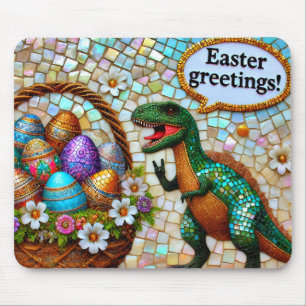 Tapis De Souris CUTE DINOSAUR EASTER GREETINGS OEufs ~