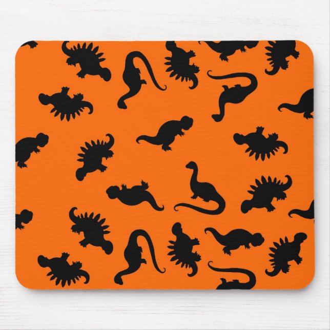 Tapis De Souris Cute Dinosaur Pattern on Orange (Devant)