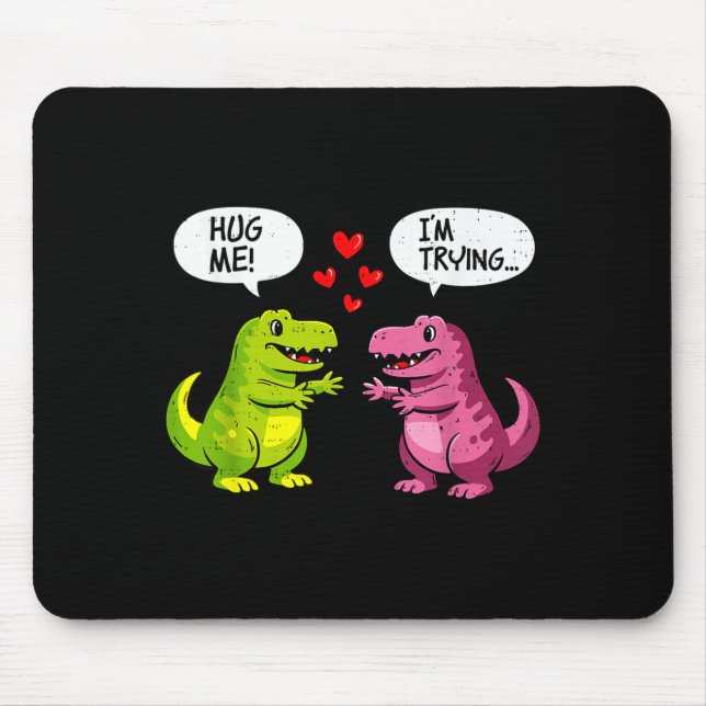 Tapis De Souris Cute Dinosaur T Rex Hug Valentines Day Couple Boyf (Devant)