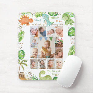 Tapis De Souris Cute Dinosaures Baby Boy Photo Collage Milestone