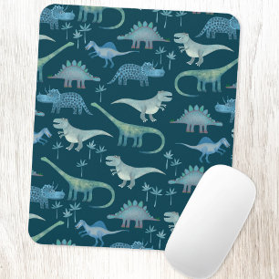 Tapis De Souris Cute Dinosaures Motif vert foncé