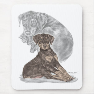 Tapis De Souris Cute Doberman Pinscher Puppy