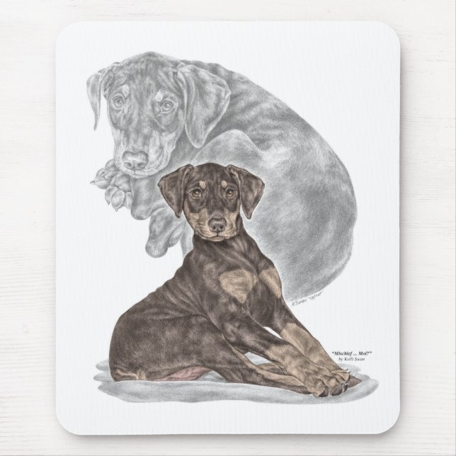 Tapis De Souris Cute Doberman Pinscher Puppy (Devant)