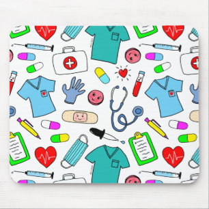 Tapis De Souris Cute Doctor Nurse Médicale Fournitures Motif
