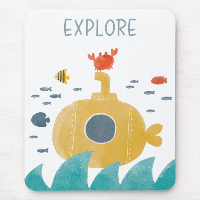 Tapis De Souris Cute Doodle Submarine | Explore (Devant)