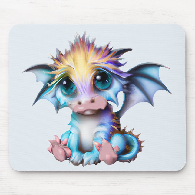 Tapis De Souris Cute et adorable Kawaii Baby Dragon (Devant)