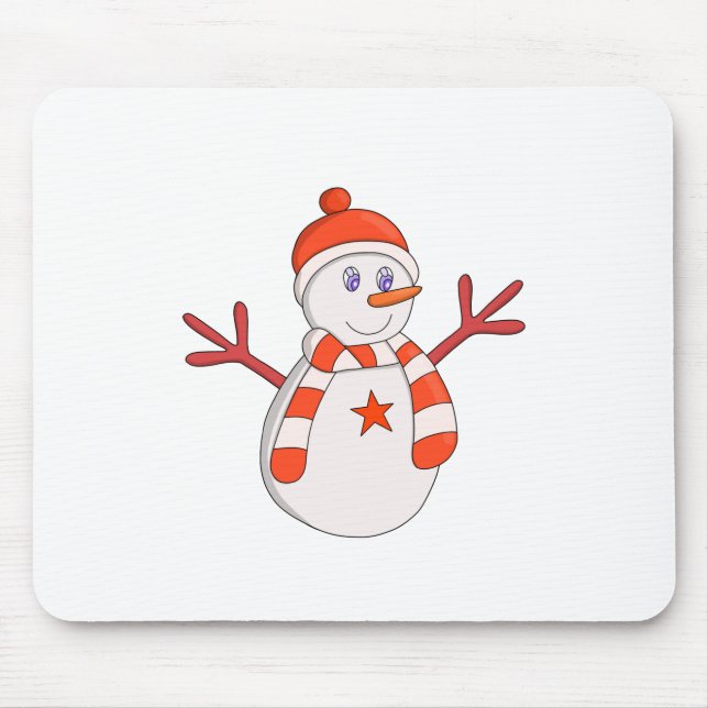Tapis De Souris Cute étoile Snowman (Devant)