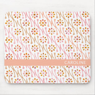 Tapis De Souris Cute Flower Motif Earthy Boho Personnalisé