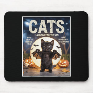 Tapis De Souris Cute Funky Chat Noir En Costume De Chat Halloween